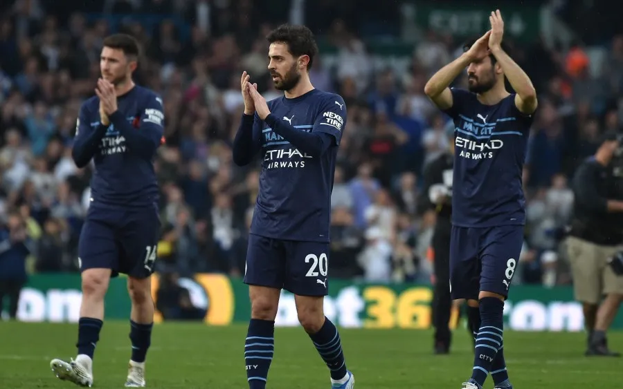 Jugadores del City tras la victoria