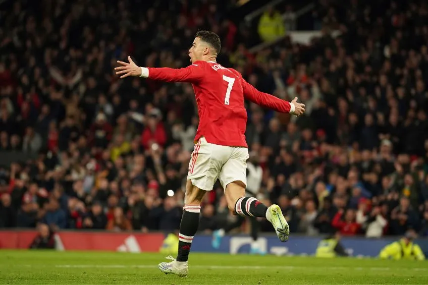 Cristiano Ronaldo festejando una anotación