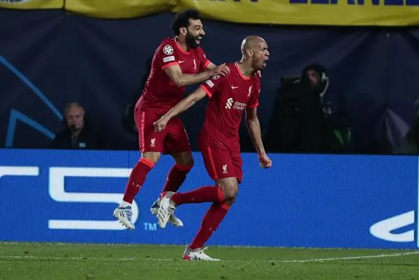 Jugadores del Liverpool en festejo