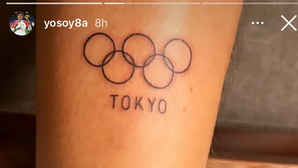 Ochoa con tatuaje alusivo a los JJ. OO. de Tokyo