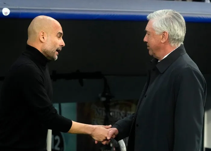 Guardiola y Ancelotti se saludan