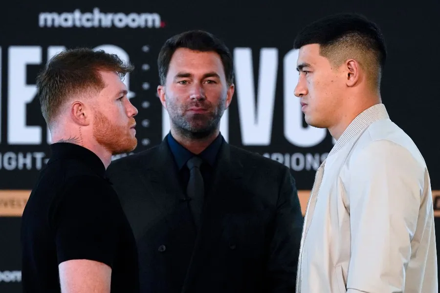 AP Canelo y Bivol previo a su pelea de este sábado