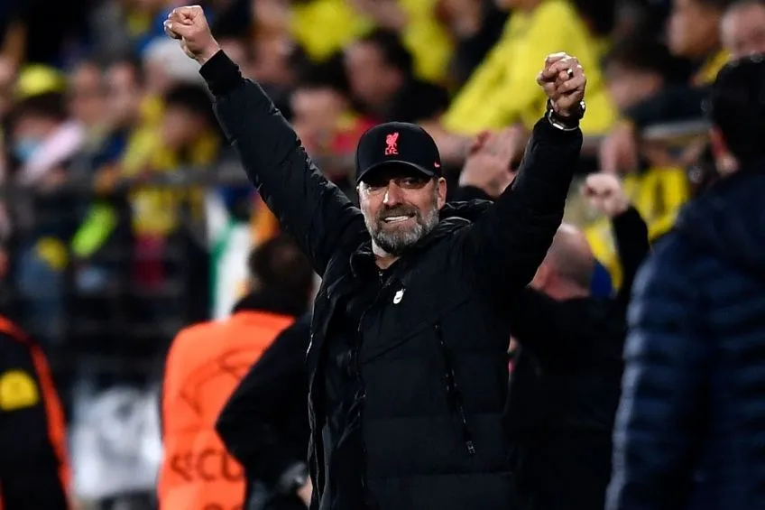 Jürgen Klopp festejando un gol del Liverpool