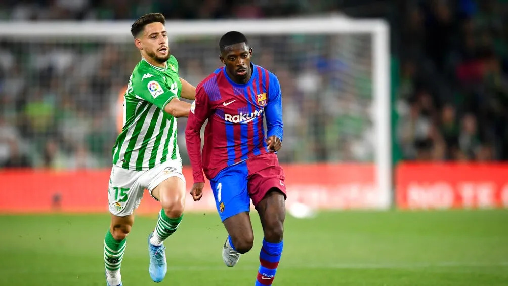 Ousmane Dembélé jugando partido de LaLiga con el Barcelona