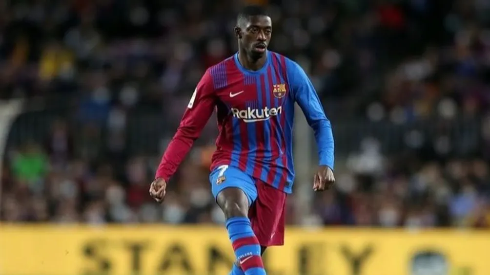 Dembélé jugando partido de LaLiga con Barcelona