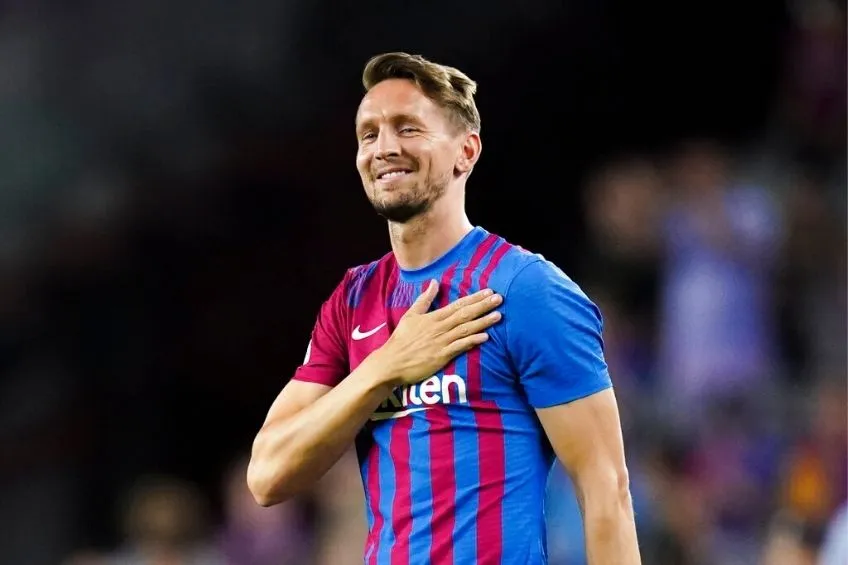 Luuk de Jong tras un partido del Barcelona