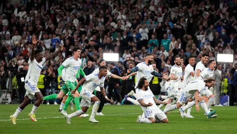 Real Madrid celebrando su pase a la Final de Champions League
