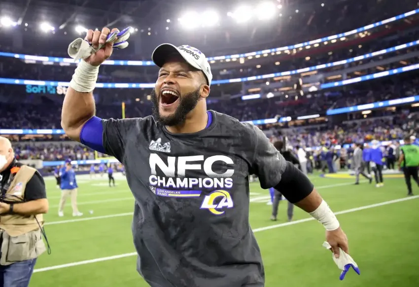 Aaron Donald tras ganar con Los Ángeles Rams