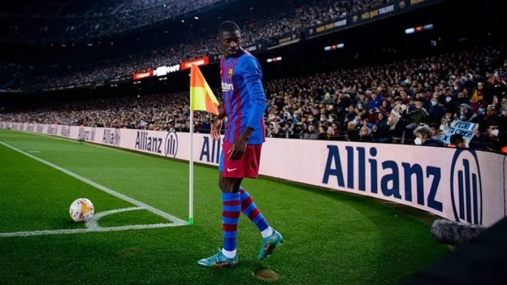 Dembélé jugando partido de LaLiga con Barcelona