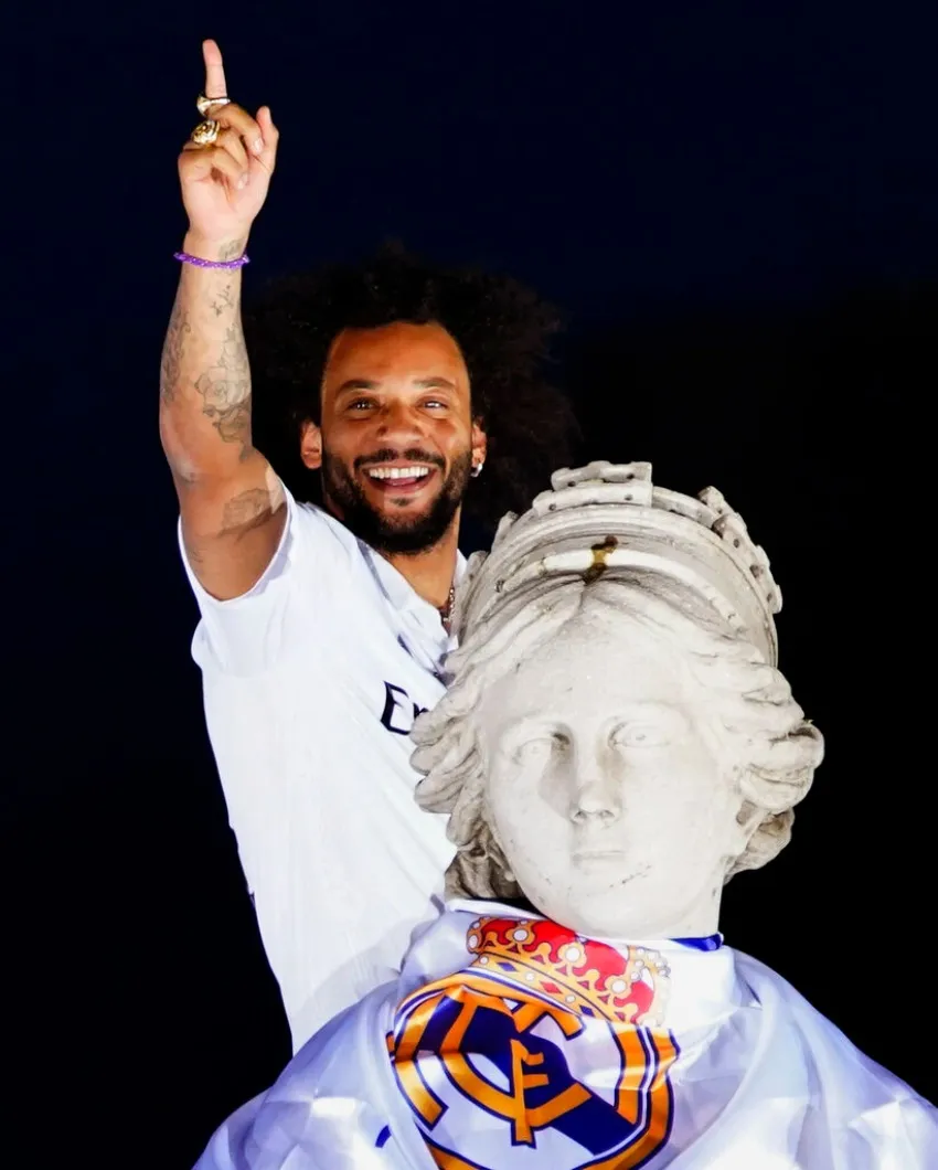 Marcelo celebrando la Champions League