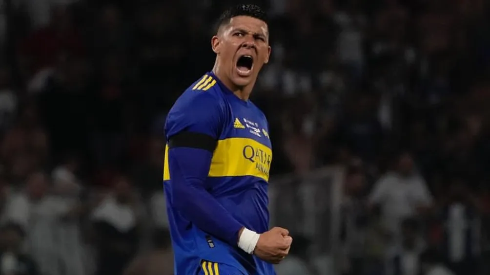 Marcos Rojo celebrando gol con Boca Juniors