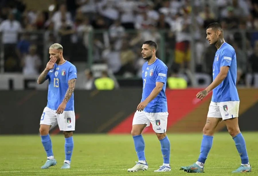 Jugadores italianos en lamento