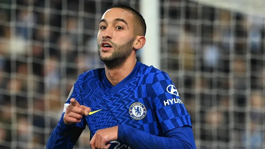 Hakim Ziyech en un partido del Chelsea