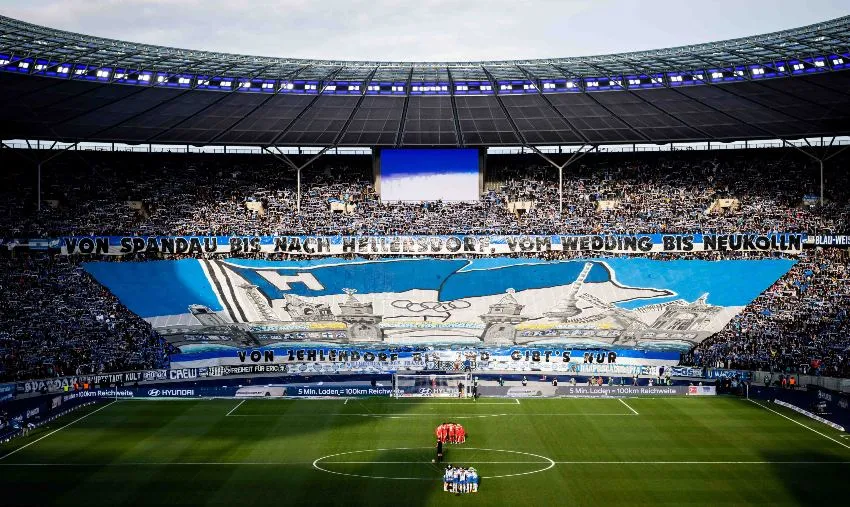 Afición del Hertha de Berlín en un partido