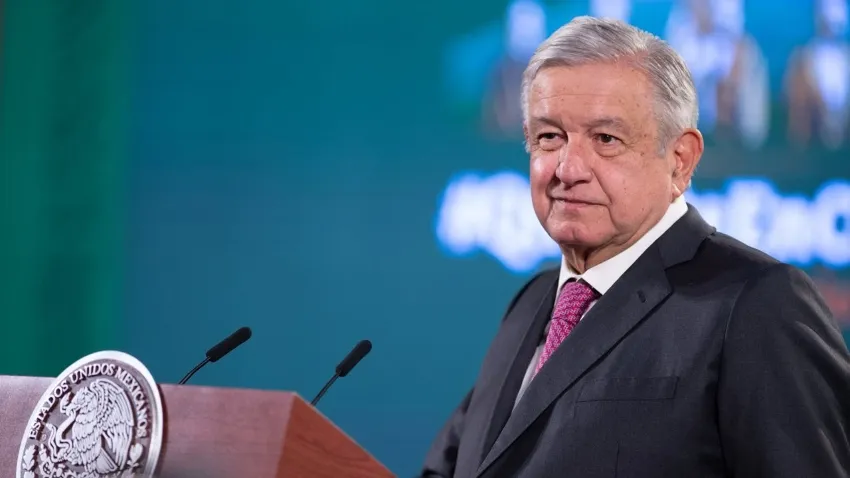 López Obrador en una conferencia 'mañanera'