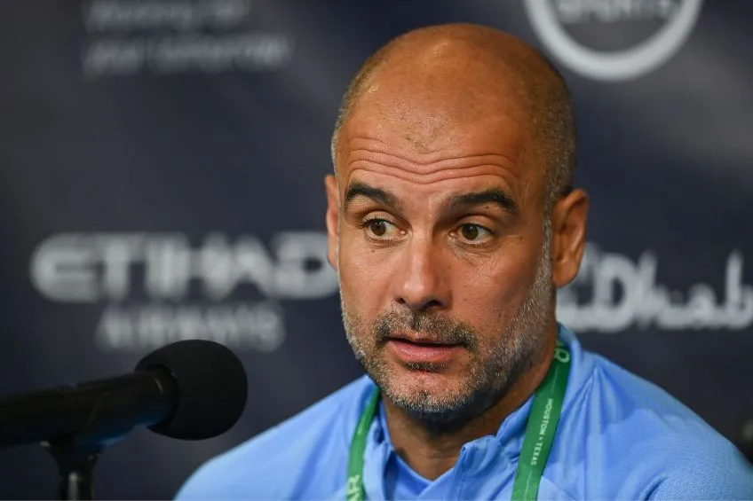 Pep Guardiola en conferencia de prensa