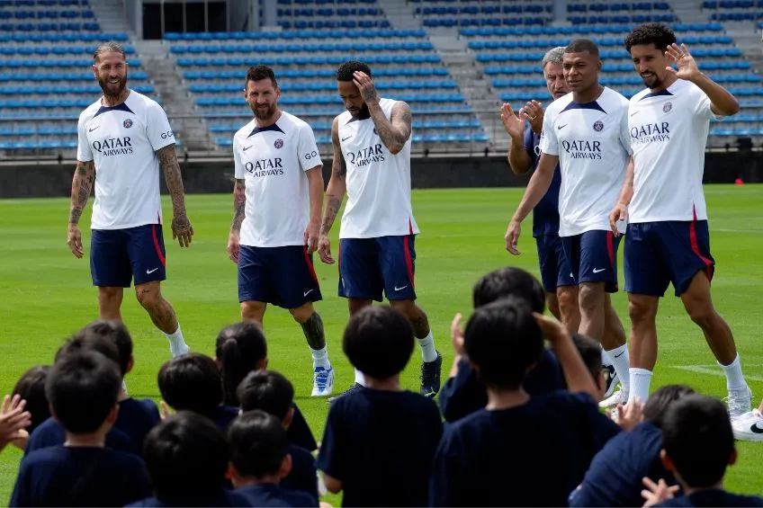 Jugadores del PSG durante un entrenamiento