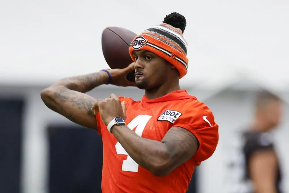 Deshaun Watson en una práctica de los Browns