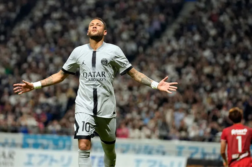 AP Neymar festejando un gol