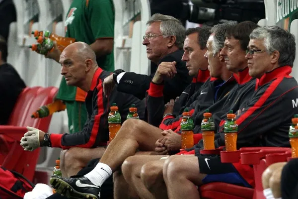 Ferguson en el banquillo del equipo inglés