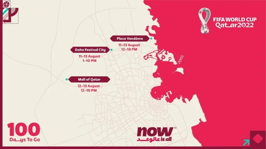 Sedes para las actividades de 100 Day To Go Finale