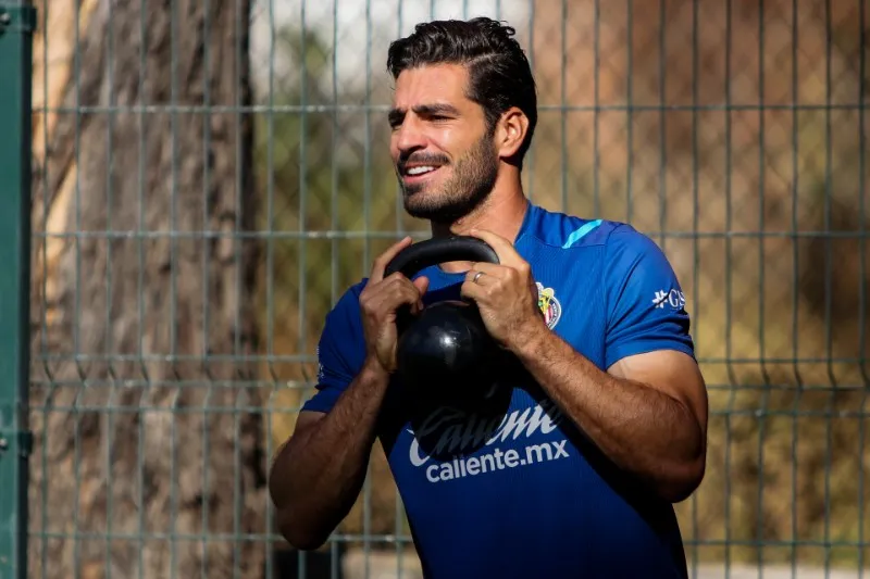 Briseño en un entrenamiento del Rebaño