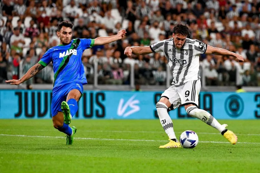 Dušan Vlahović durante un partido de la Juventus