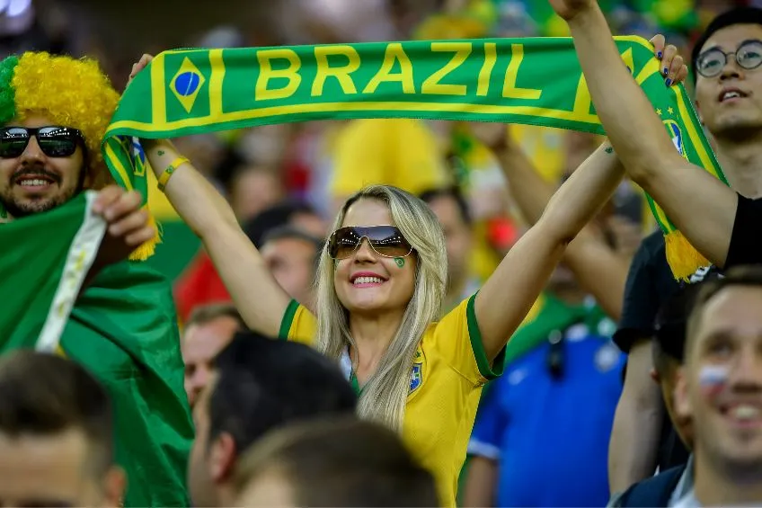 Aficionados de Brasil durante un partido