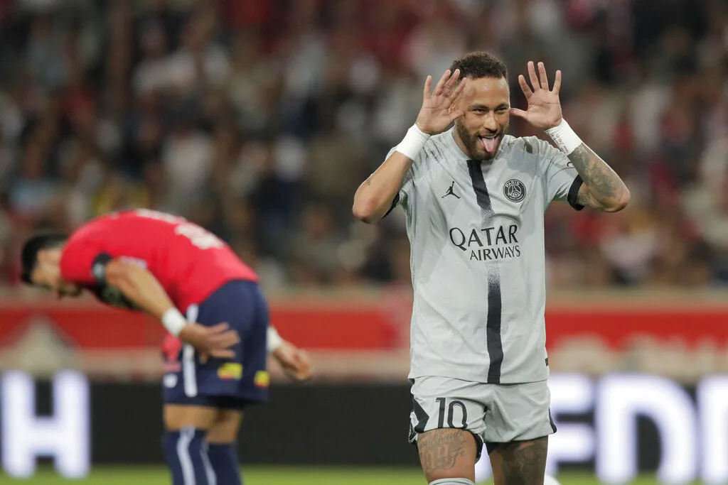 Neymar en festejo con el PSG