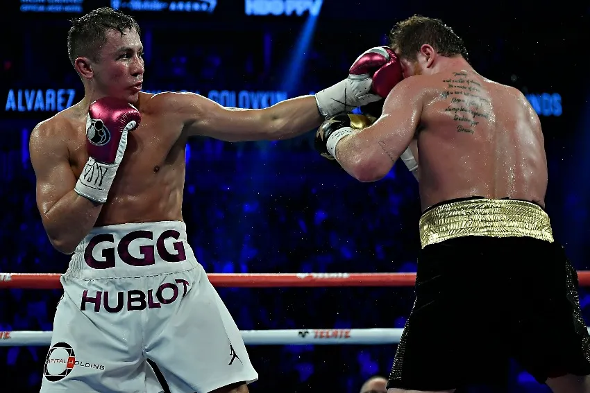 Canelo Álvarez y GGG en su combate de 2018