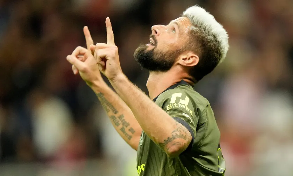 Oliver Giroud anotó un gol con el cuadro rossoneri