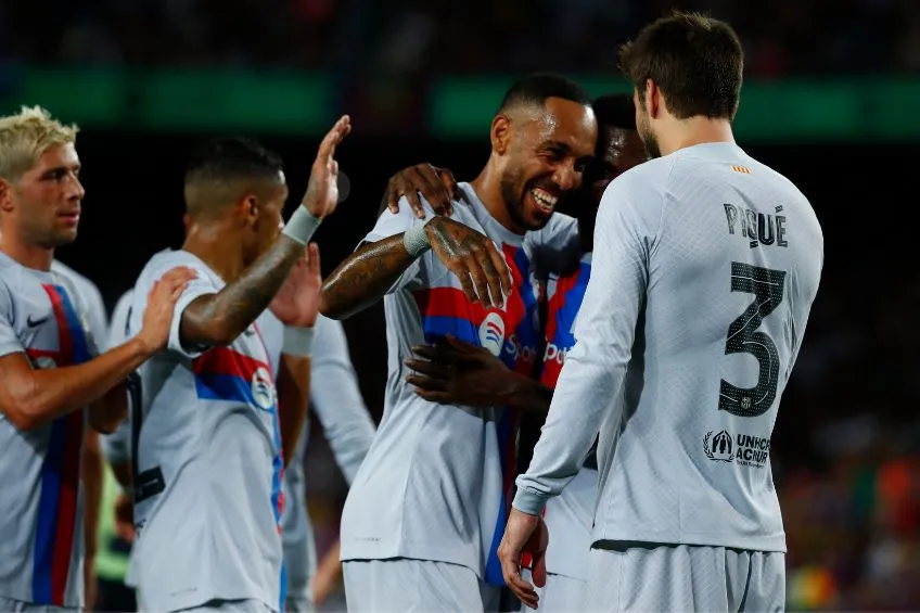 AP Aubameyang festejando un gol