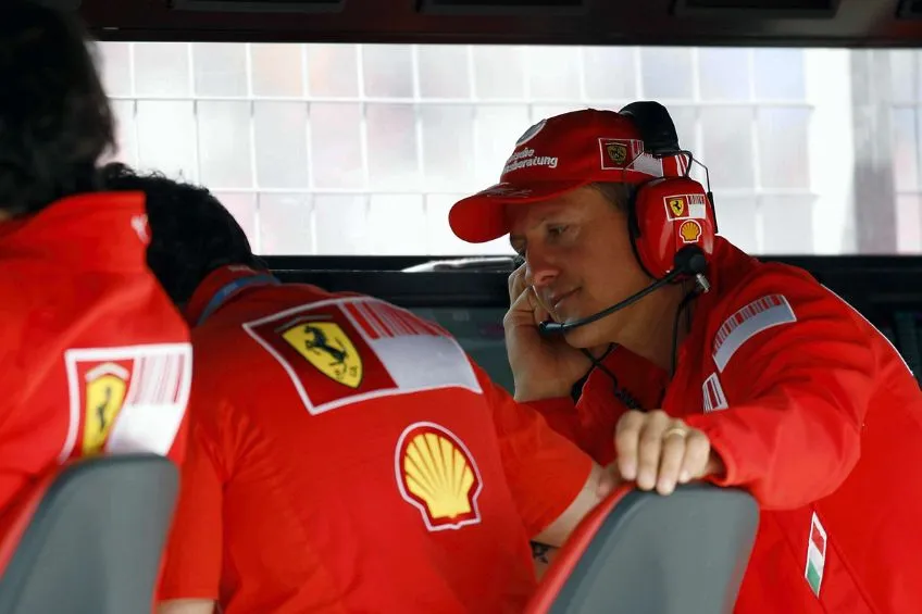 Michael Schumacher previo a una carrera