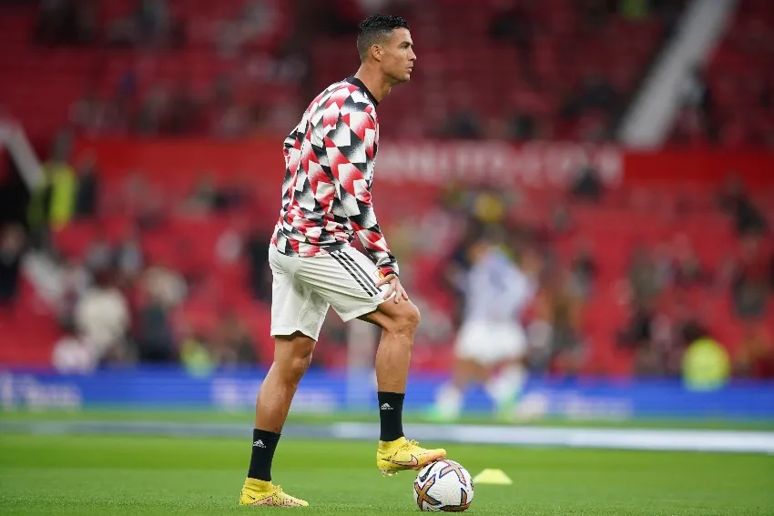 Cristiano previo a un partido del United