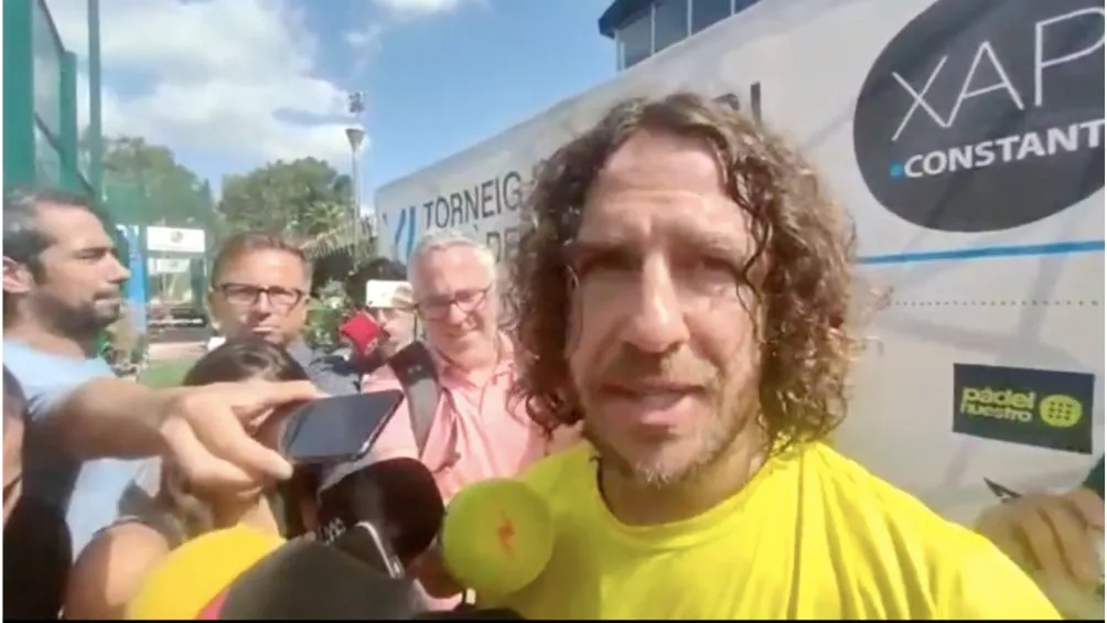 Carles Puyol en rueda de prensa