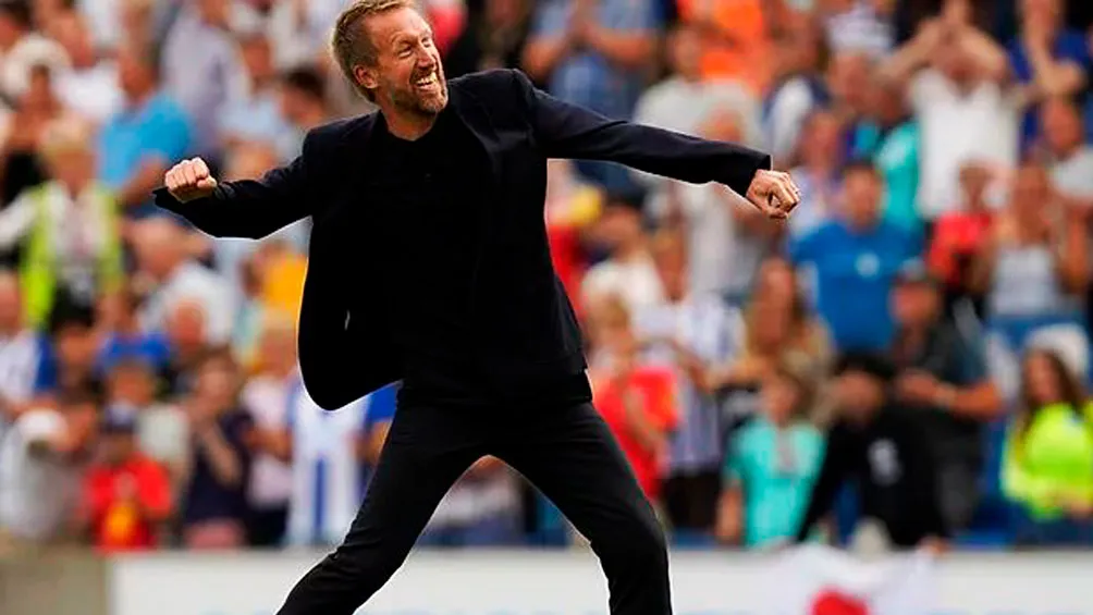 AP Graham Potter, en festejo de gol