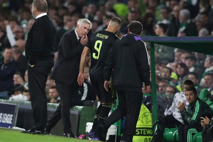 AP Karim Benzema tras lesionarse