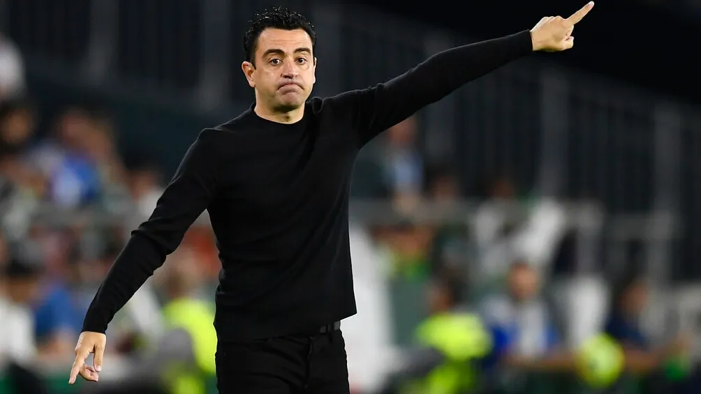 AP Xavi Hernández en partido con el Barcelona