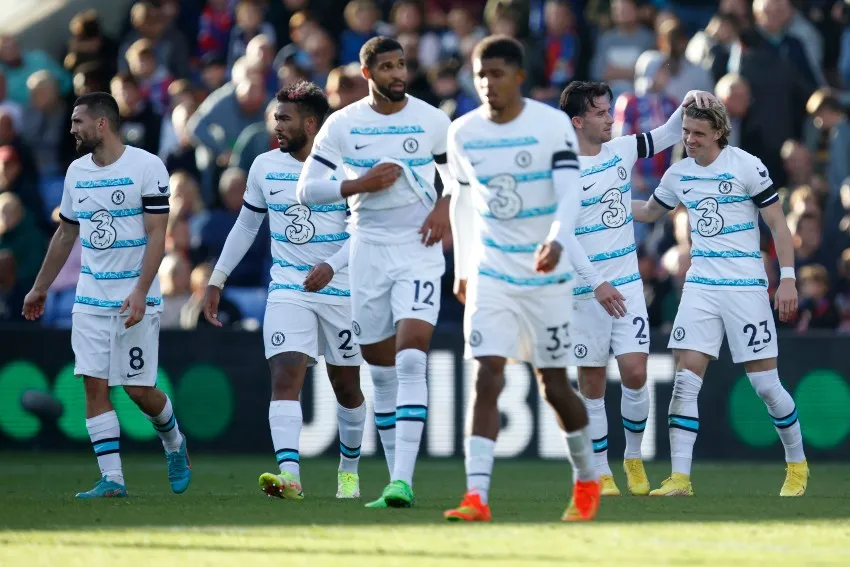 Chelsea en celebración de gol