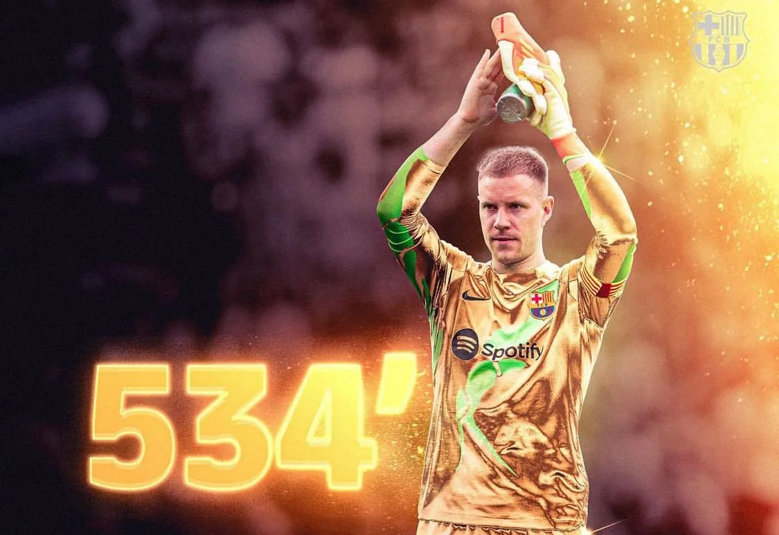 @FCBARCELONA Nuevo récord del arquero alemán