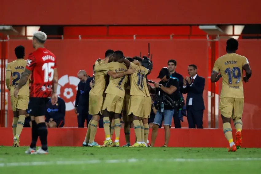 Barcelona en celebración de gol