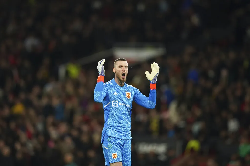 Diego de Gea en festejo con Manchester United