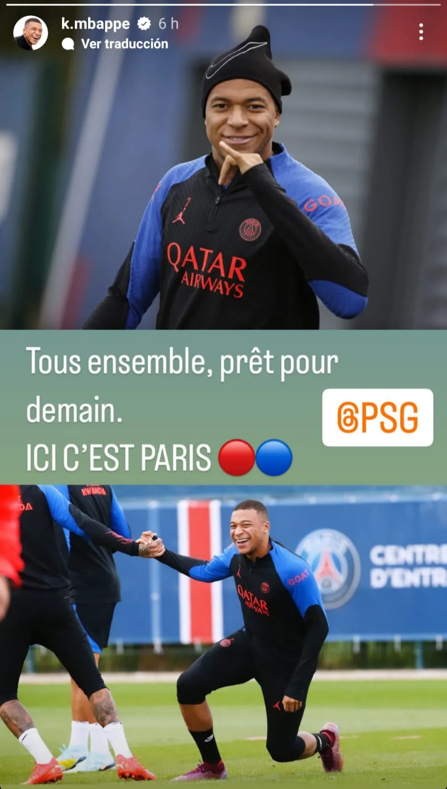 Mensaje de Kylian Mbappé