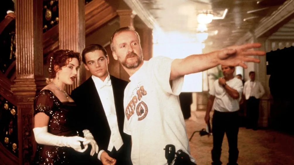 DiCaprio y Winslet en las grabaciones de Titanic