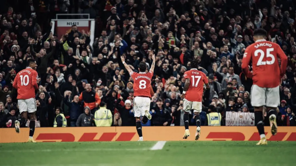TWITTER: @ManUtd Fernandes celebrando el segundo gol