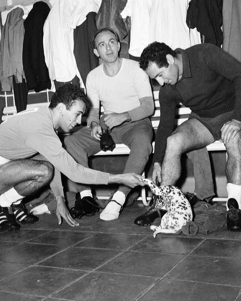 ESPECIAL Di Estéfano y Paco Gento en el vestidor del Madrid