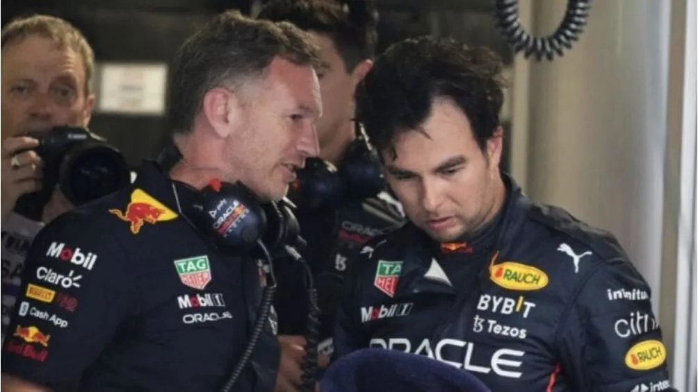 Christian Horner junto a Checo Pérez