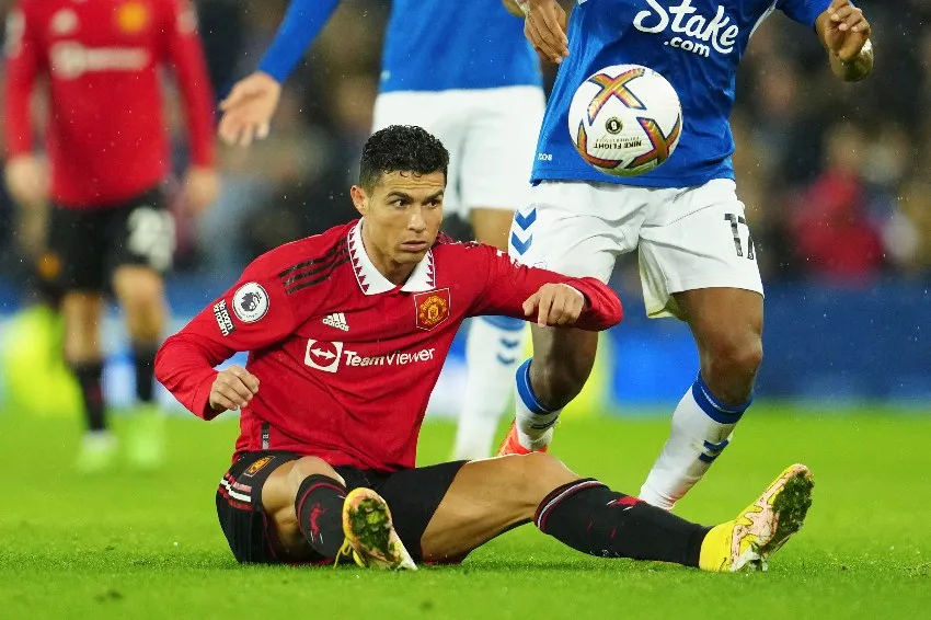 Cristiano Ronaldo en un partido del Manchester United