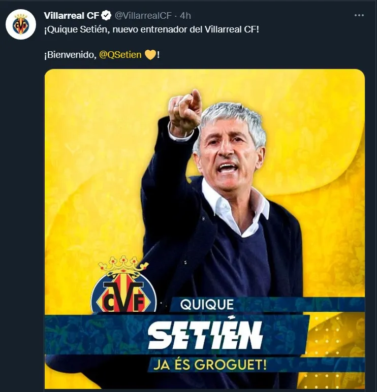 Villarreal le dio la bienvenida a Quique Setién