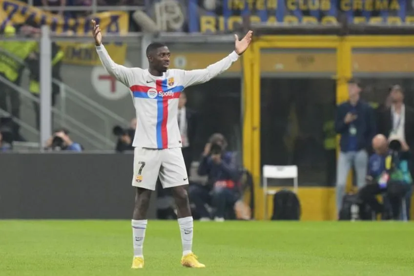 Ousmane Dembélé durante un partido del Barcelona